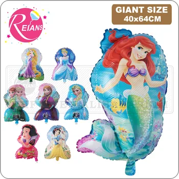 

Large Cinderella Snow White mermaid Elsa Anna Girls Princess Foil Balloons Baby shower Birthday Party Decoration Helium Balloons