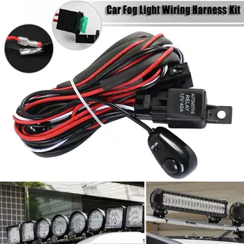 

12V 40A Car LED Work Light Wiring Harness Relay Kit ON/OFF Switch For HID Fog Lamp LED Lamp Long Strip Light Off-road Spotlights