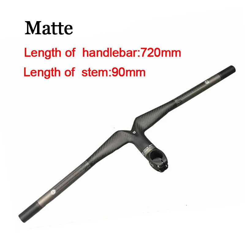 matte-720-90 31,8 мм карбоновый Интегрированный руль для езды на велосипеде, набор для горного велосипеда, руль 620-720 мм MTB Углеродные аксессуары - Цвет: matte-720-90