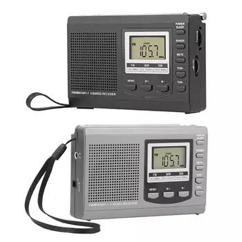 휴대용 라디오 FM MW SW 디지털 알람 시계 FM 라디오 수신기, 이어폰 포함