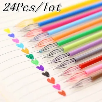 

24Pcs Colorful Refils Diamond Head Refill Creative Candy 12Color Gel Pen Refills 0.38mm Office Stationery School Supplies