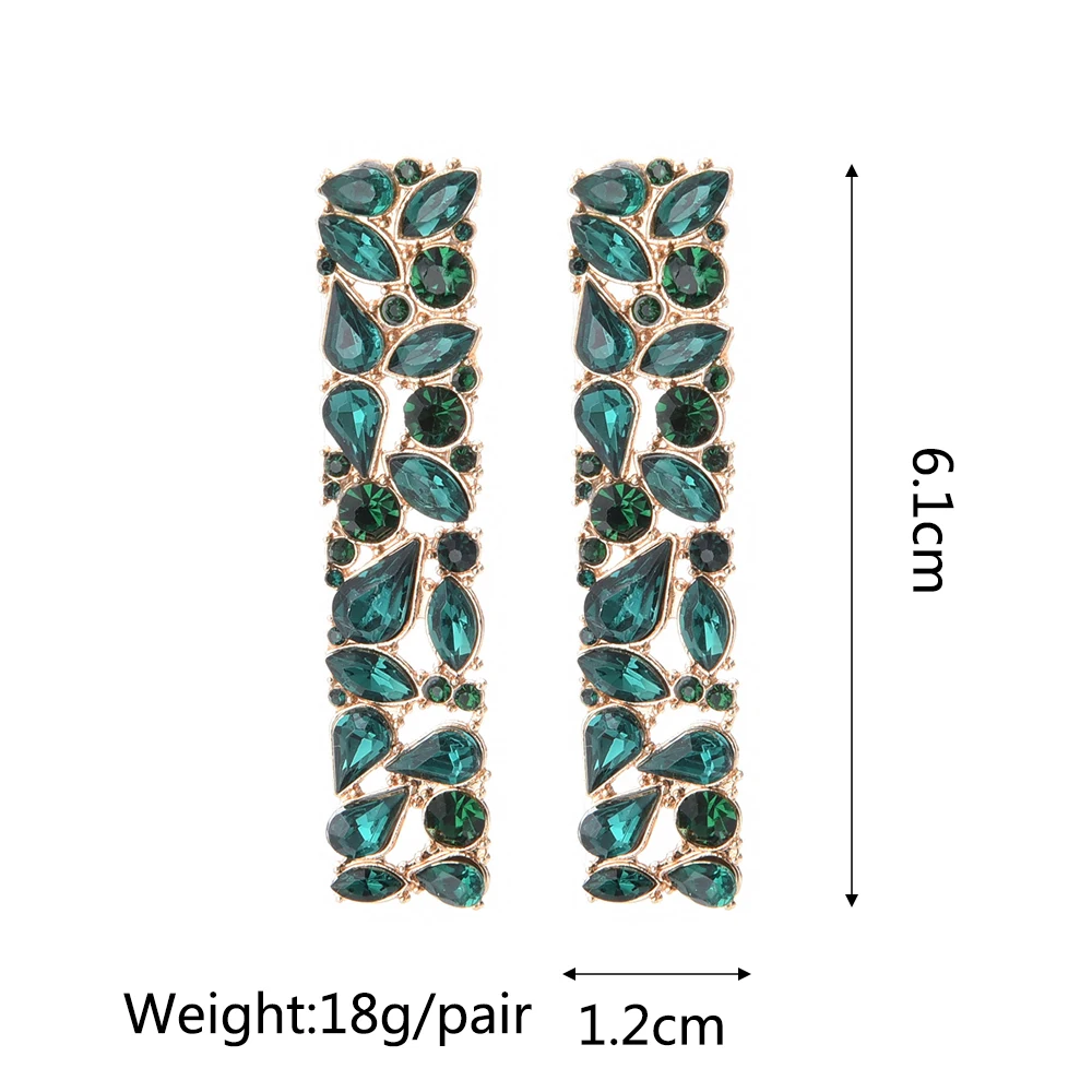 Ztech New Green Series Set Earrings Designer Jewelry Crystal Tassel Za Accessories Handmake Statement Bijoux Pendientes Brincos