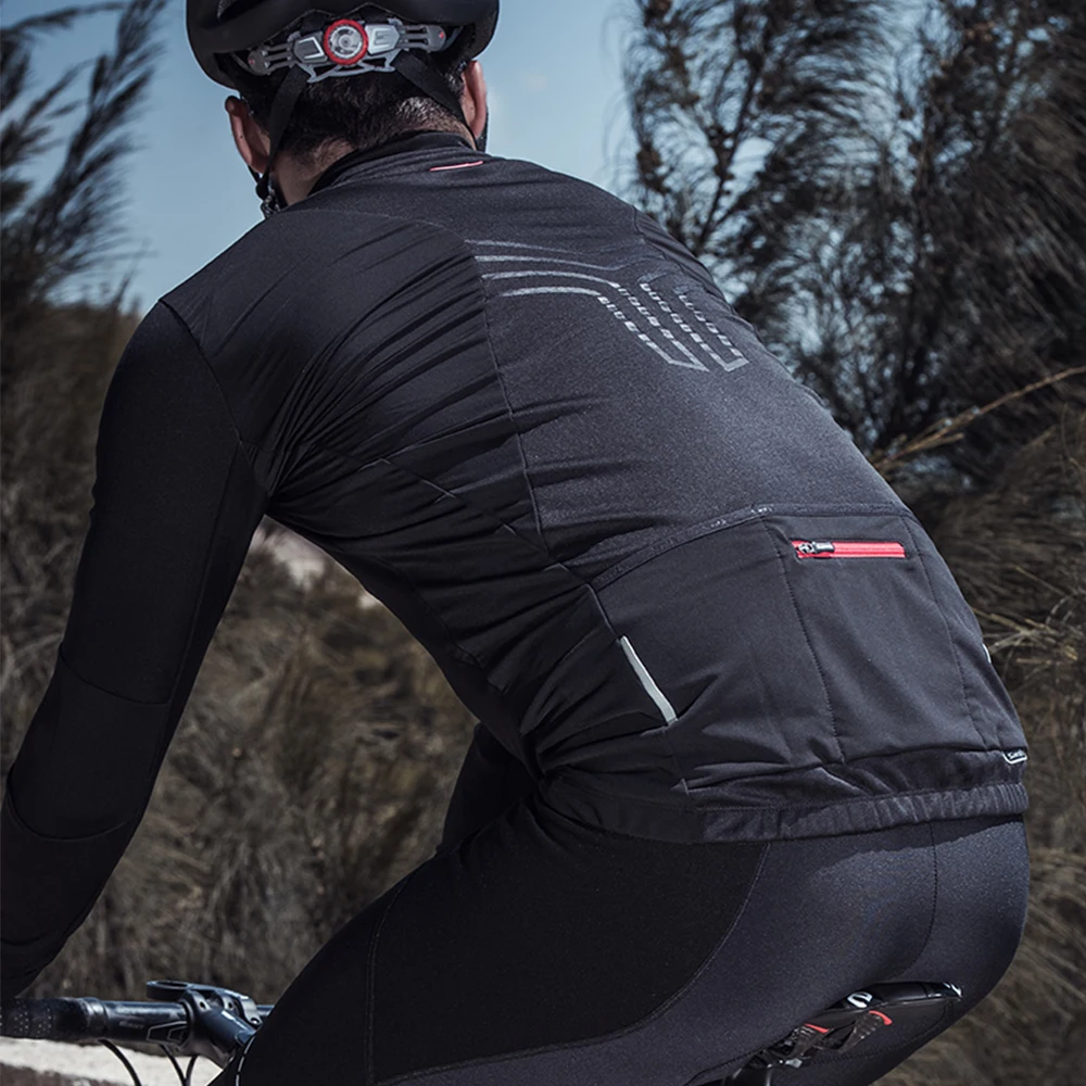 Мужская велосипедная куртка Santic ветрозащитная термокуртка из Джерси для горного