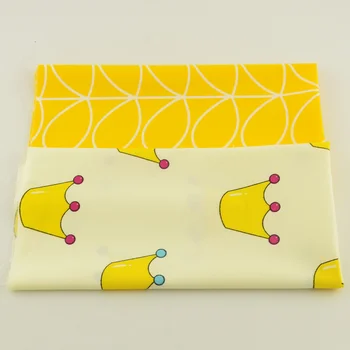 

Booksew Cotton Fabric Telas Yellow Crown 50cm*160cm Sewing Twill Fabric DIY Christmas Decorations For Home Pillow Material