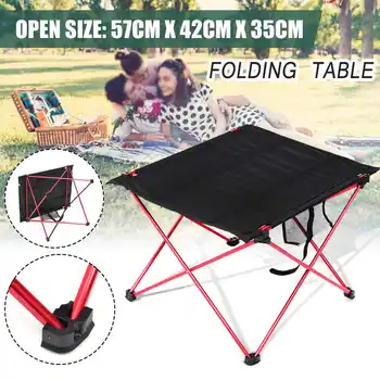 

New Outdoor Lightweight Aluminum Folding Table Portable Camping Flexible Desk 570x420x380mm