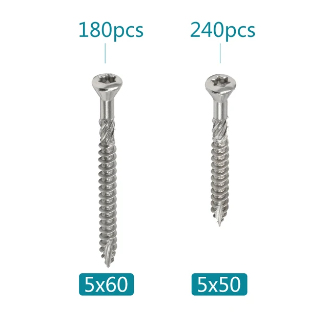 Torx Slot Knurled 17 Típusú Rozsdamentes Acél Fedélzeti Csavarok T25 Meghajtó Öncsapás Fa Vis Inox - Image 3