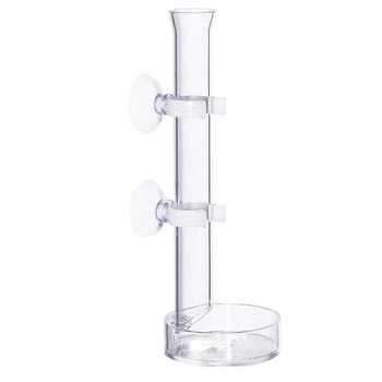 

Aquarium Feeding Tube, Glass Fish Tube Aquarium Feeding Tube Fish Shrimp with Fish Feeding Bowl and 2Pcs Suction Cups
