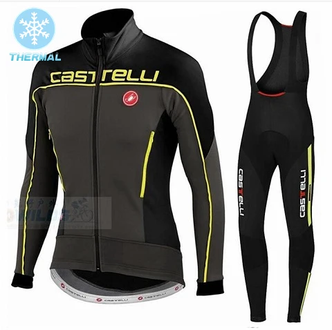 

Winter Thermal Fleece Castelli Long Sleeve Cycling Jersey Bib Pants Bicycle Clothing Pro Outdoor Mountain Road Bike Clothes