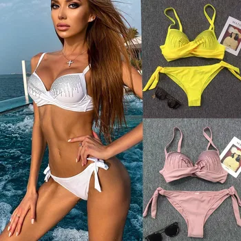 

2020 Two-Piece Separates Bikini Women new Swimwear Bikini Sexy Biquini Swim Suit Push Up Swimsuit Female Beachwear Swimming