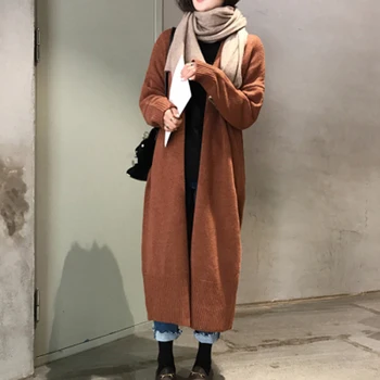 

Black Cardigan New Knit Female Cardigan Woman Sweaters Oversize Jumper Streetwear Women Long Sleeve 2020 Winter Autumn Casual