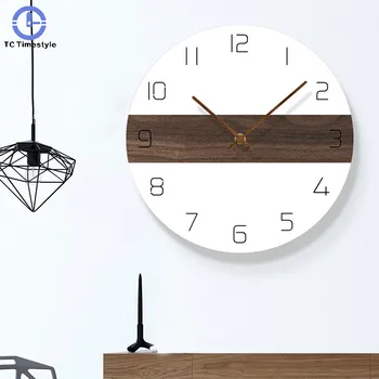 

Round Wall Clock Non-ticking Slient 30cm Nordic Style Home Decorative Living Room Quartz Modern Design Timer Bedroom Minimalist