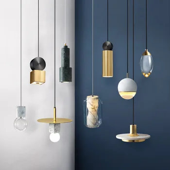 

Restaurant chandelier three-head minimalist single-head small chandelier Nordic style lamps creative bar lamp bedside lamp