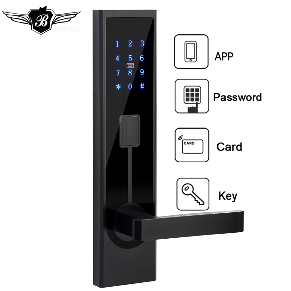 Цифровой код безопасности Электронная умная сенсорная клавиатура Deadbolt замок из алюминиевого сплава с приложением wifi система для appartment