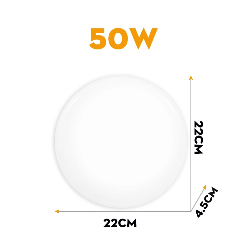Потолочные светильники, светодиодный потолочный светильник, 220 В, 30 Вт, 50 Вт, поверхностный монтаж, светильник, круглые кухонные лампы для внутреннего освещения дома, комнаты - Цвет корпуса: 50w