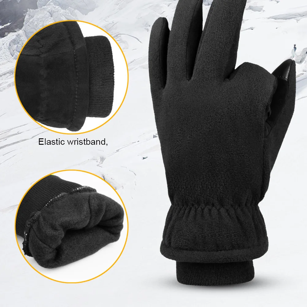 Winter Gloves Waterproof Polar Fleece Climbing Wear Resistant Skiing Warm Hands Cycling Outdoor Riding Unisex Anti Slip Thermal