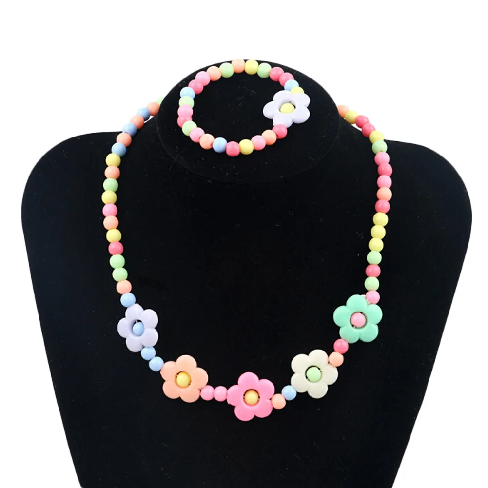 Горячая Мода 1 комплект ожерелье и браслет карамельный цвет бабочки детское безопасное ожерелье красота вафель принцесса детские ювелирные изделия