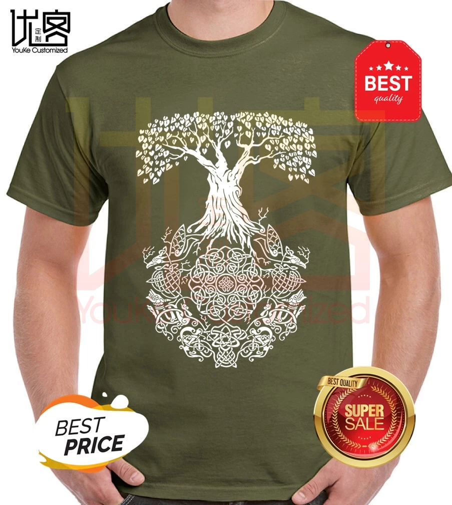 Gildan футболка с викингом Древо жизни valhalla son of odin Мужская коротким рукавом и