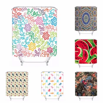 

Bath Curtain For Bathroom Custom Seamless Texture Flowers Endles Home Decor Shower Curtain Waterproof Fabric Hooks #180417-01-25