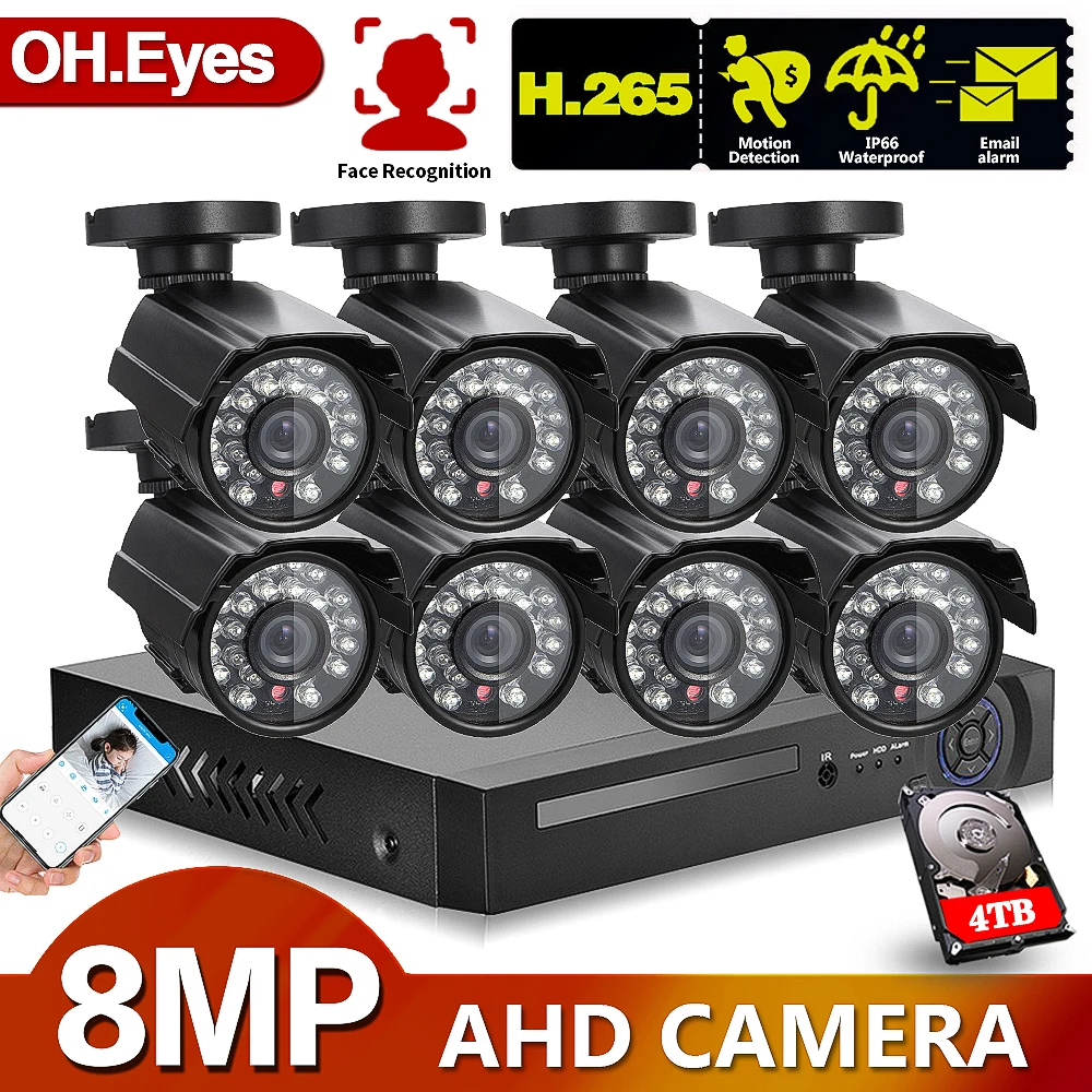Система видеонаблюдения OH.eyes 8 Мп HD каналов 4K DVR | Безопасность и защита