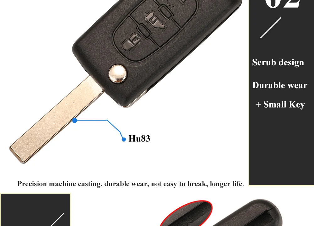 Keyforkess 10pcs 3BTN Flip Remote Car Key per Peugeot Partner Expert Citroen Berlingo spedizione pieghevole Ce0523 ce0536 HU83 VA2 13 Keyforkess 10pcs 3BTN Flip Remote Car Key per Peugeot Partner Expert Citroen Berlingo spedizione pieghevole Ce0523 ce0536 HU83 VA2 - H5832bf4ea19644af92338b79d771000dO