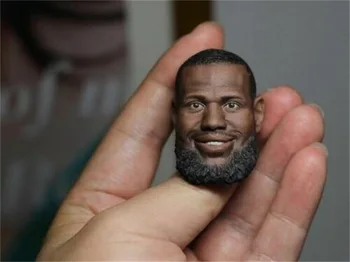 

1/6 Scale Soldier Lebron James Black Bearde Head Model Carved Fit 12'' Body Figure Toy