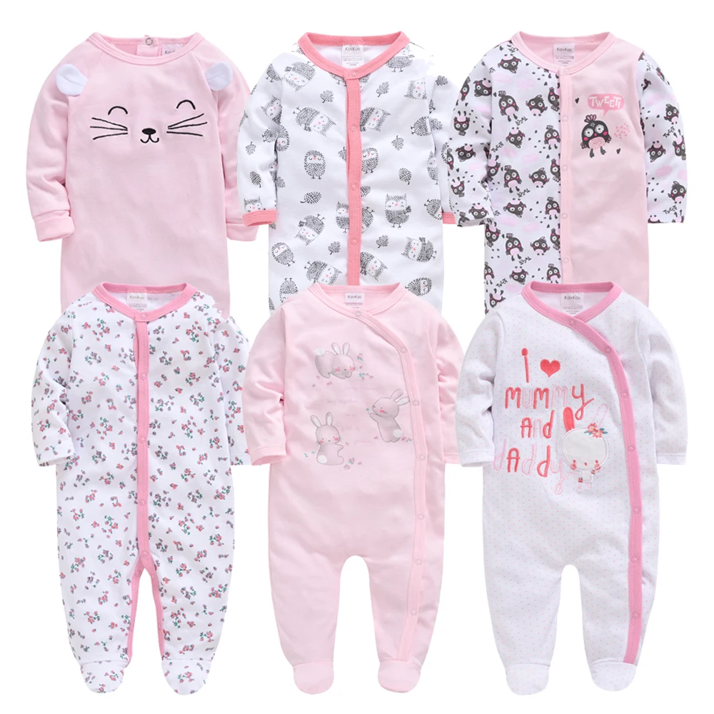 6pcs Honeyzone Winter Baby Boy Clothes Cotton Full Sleeve 3 6 9 12M Baby Pyjamas Newborn Girl Cartoon Print Body bebe Clothing