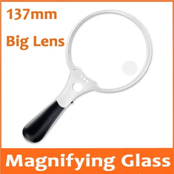 

2X 4X 25X 137mm Big Lens Gift Handheld Reading Magnifier Office Magnifying Glass with Handle for Old Man Children Insect Viewer