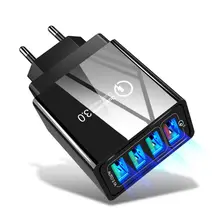 4 порта Быстрая зарядка QC3.0 настенное зарядное устройство адаптер питания мобильное зарядное устройство