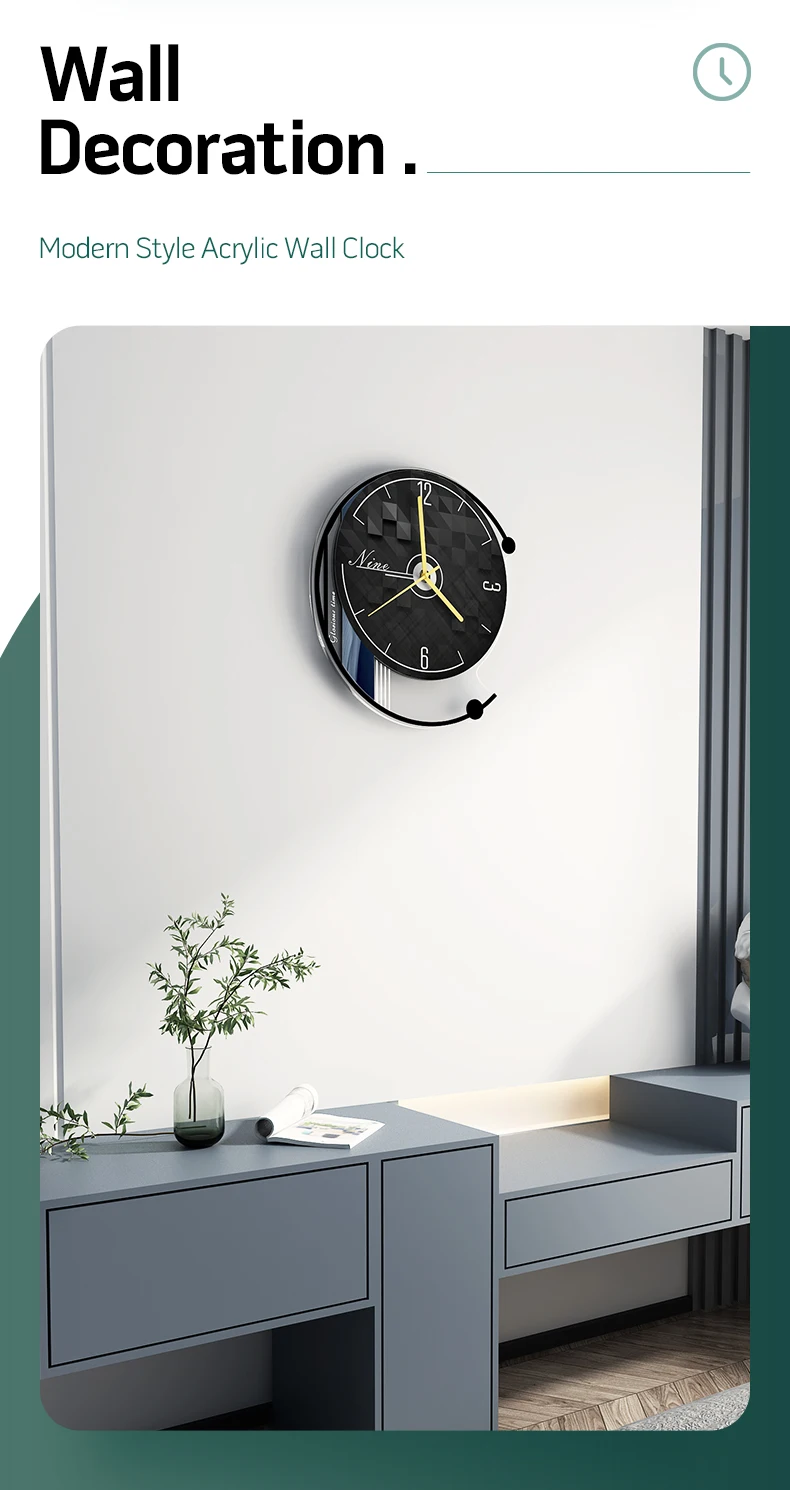 MEISD Vintage Wall Clock Round Modern Design Watches Home Decor Black Horloge Living Room Interiors Decoration Free Shipping