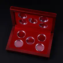 10 Koin Dapat Disesuaikan Kasus Kayu Display Koin Kotak Organizer Wadah Penyimpanan Pemegang Ulang Tahun Collection Round Kapsul(China)