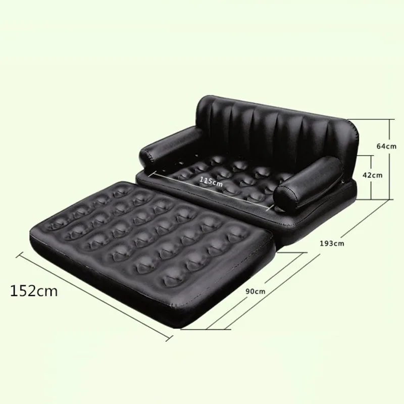 Foldable Inflatable Sofa Folding Multifunctional Home Furniture PVC Outdoor Chair Bedroom Portable Camping Bed for 2 Person