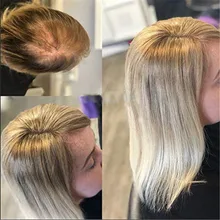 BYMC 4*5 см Омбре светлые волосы парик женщина топ кусок европейские волосы remy один кусок волос Топпер моно клип парик для меньше волос женщин
