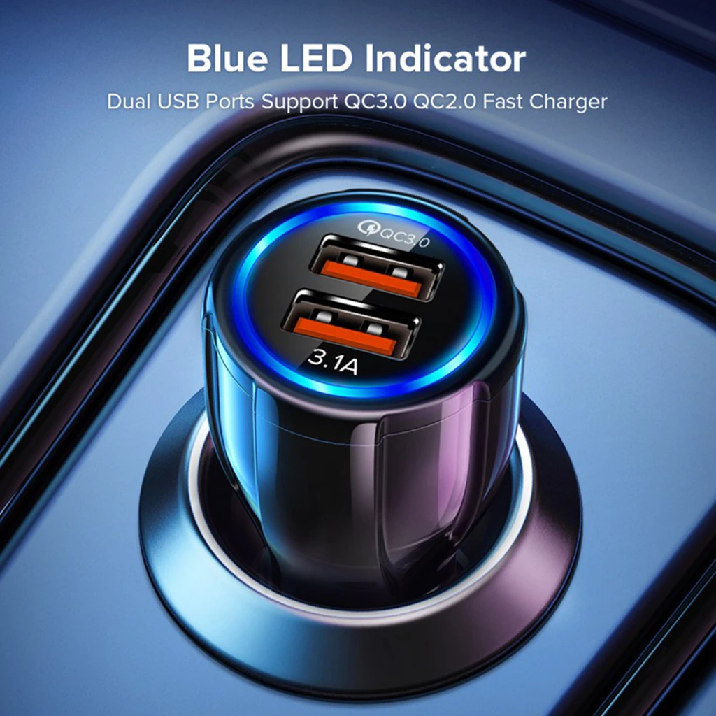 Universal Fast Dual USB Adapter Car Charger Motorcycle Phone Power Supply