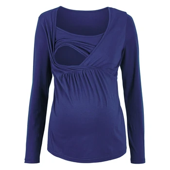

Women Maternity Long Sleeve Nursing Tops T-Shirt V-Neck Casual Pregnant Breastfeeding Maternity Tops