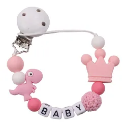 Silicone Baby Pacifier Chains Safe Teething Chain Nipple Bracket Holder Chain Silicone Pacifier Clips Baby Teether Chain Gifts