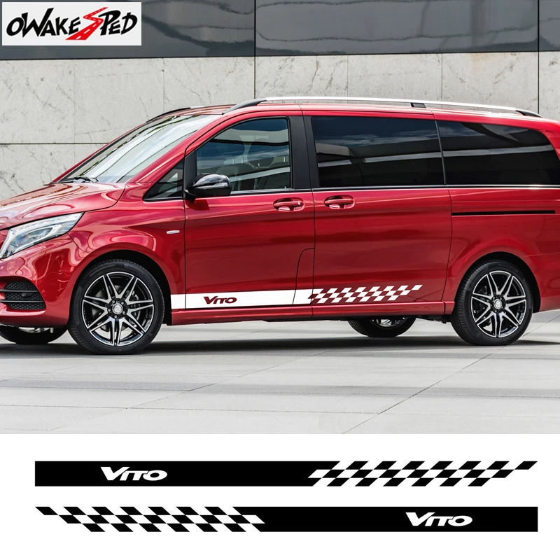 1set Car Side Skirt Stripes Stickers For Mercedes-Benz Vito Sport Styling Auto Body Door Accessories Decor Vinyl Decals | Автомобили и