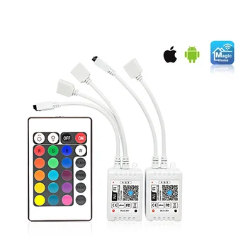 

DC 12V RGB LED controll Dual Output Port+24 key IR remote control For led Strip 2835 3528 5050 Alexa Google Home Bluetooth WiFi