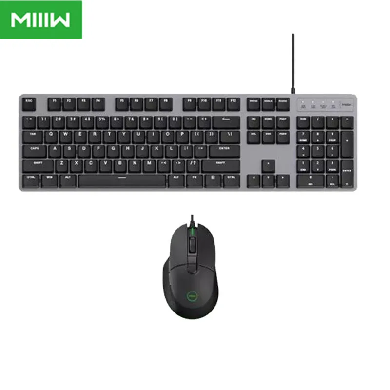 Механическая клавиатура Xiaomi MIIIW 600K игровая мышь и подсветка 104 клавиш Kailh красный