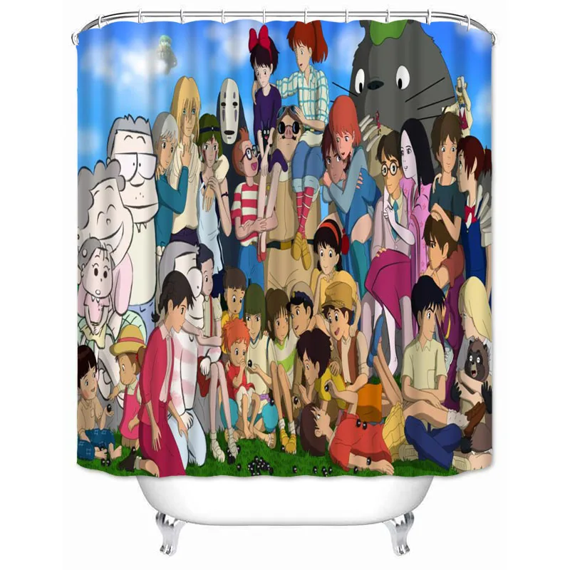 Musife Custom High Quality Studio Ghibli Shower Curtain Waterproof Bathroom Polyester Fabric Bathroom Curtain