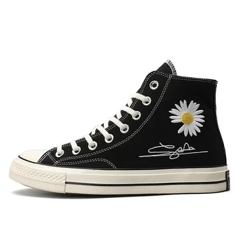 

Classic walking shoes hot style couple canvas vulcanized 1970S scarpe donna high top flat lace-up solid gym zapatillas hombre