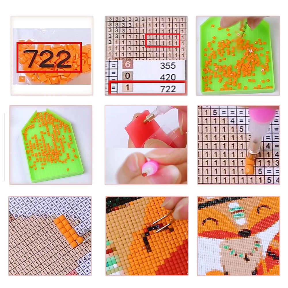 5D Diamond Painting Orange and Pink Flower Design Kit