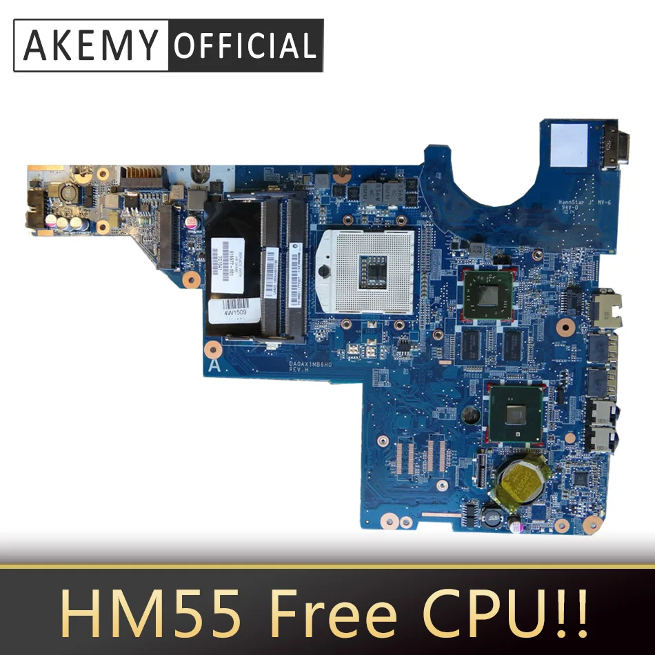 Akemy материнская плата 595184 001 для HP CQ42 CQ62 G42 G62 ноутбука HM55 DDR3 Бесплатный