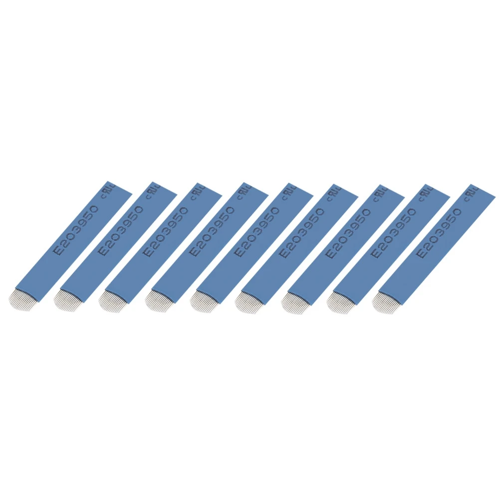 50pcs PCD 18 Pin Blue Circular Arc Tattoo Shading Eyebrow Blades Needles for 3D Embroidery Manual Pen |