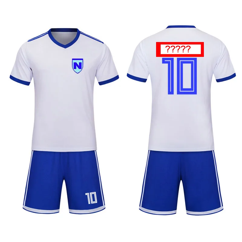 Футбольная форма с именем капитана Tsubasa, спортивный костюм, быстросохнущая ткань для детей и взрослых, костюм для косплея, футболка+ шорты