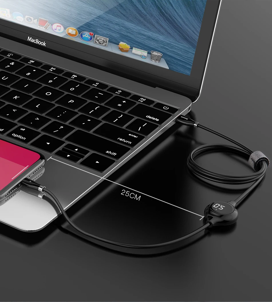 Usb-кабель Baseus с цифровым дисплеем для iPhone 11 Xs Max Xr X 8 7 6 6s Plus 5S шнур для быстрой зарядки и передачи данных Магнитный кабель