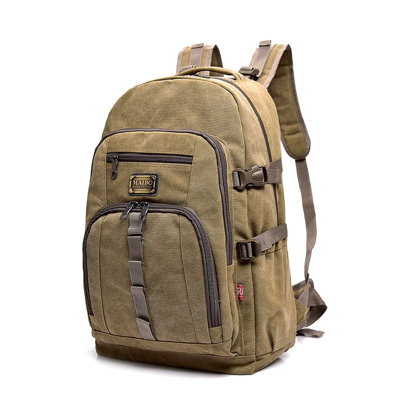 Холщовый Рюкзак для отдыха и путешествий, высокое качество, большая вместительность, Мужская Уличная сумка для альпинизма, мужской рюкзак для багажа, школьная сумка - Цвет: Хаки
