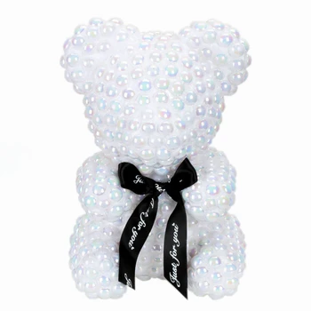 

Valentine's Day Gift Pearl Bear 21cm 3D Foam Bear Modeling Imitation Pearl for Wedding Decoration