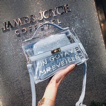 

Fashion Girls Candy Color Bags Crossbody Shoulder Bags Twist Lock Open Transparent Jelly Bags Letters Printed Women Hand Bags