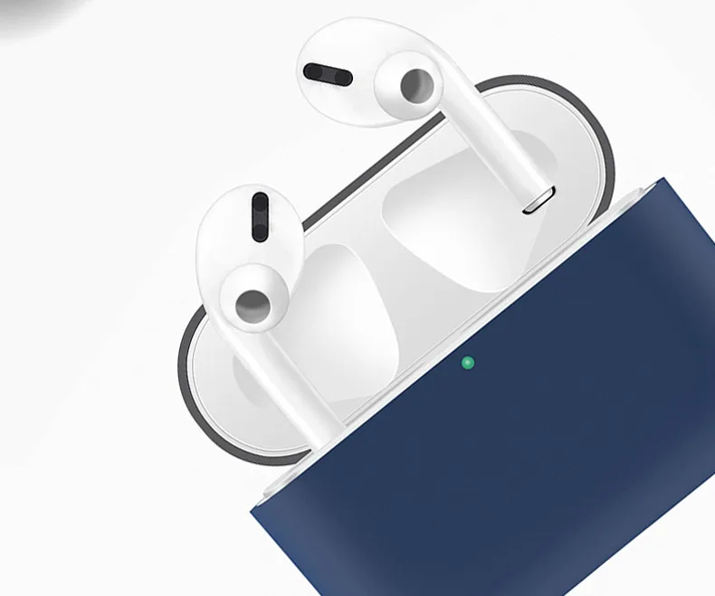 GOOJODOQ для Airpods Pro Чехол Премиум силиконовый чехол Защитный чехол для Airpods Pro/Airpods 3 с светодиодный брелок