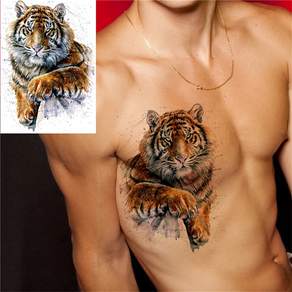 Black Soldier Warrior Temporary Tattoos For Men Women Kid Wolf Tiger Tattoo Sticker Realistic Fake Forest Beer Tatoos Waterproof